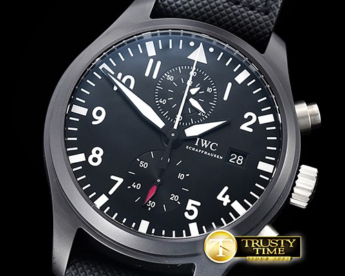 IWC Pilot Chrono Top Gun IW389001 CER/NY Blk ZF A7750 -IWC0423B