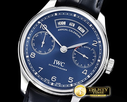 IWC Portugieser Annual Cal IW503502 SS/LE Blue ZF A52850 -IWC0424A
