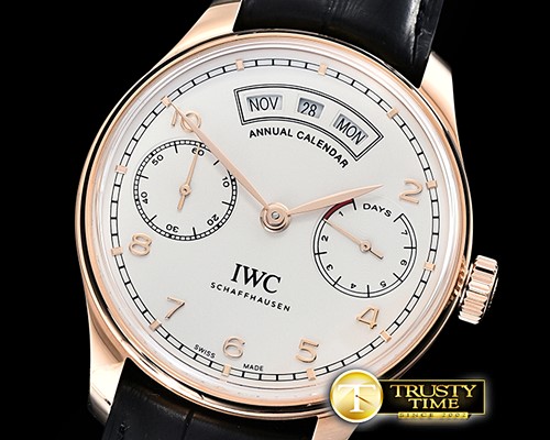 IWC Portugieser Annual Cal IW503502 RG/LE Wht ZF A52850 -IWC0424D