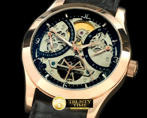 예거 르쿨트르 Retrogating Date/Reserve Tourbillon RG/LE Blk Asian 281 -JL047B