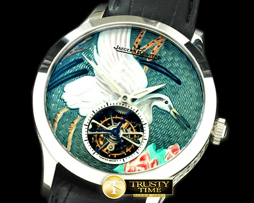 예거 르쿨트르 Porcelain Crane Tourbillon SS/LE Green Flying Tourbillo -JL051A