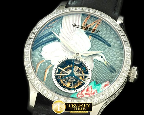 예거 르쿨트르 Porcelain Crane Tourbillon SS/LE Green Flying Tourbillo -JL051B