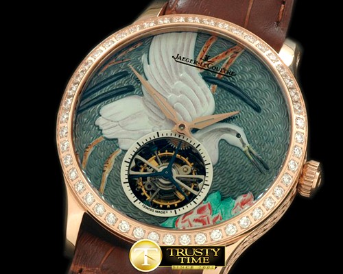 예거 르쿨트르 Porcelain Crane Tourbillon RG/LE Green Flying Tourbillo -JL052A