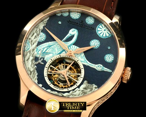 예거 르쿨트르 Porcelain Crane Tourbillon RG/LE Grey Flying Tourbillon -JL054A