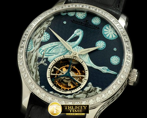 예거 르쿨트르 Porcelain Crane Tourbillon SS/LE Grey Flying Tourbillon -JL055B