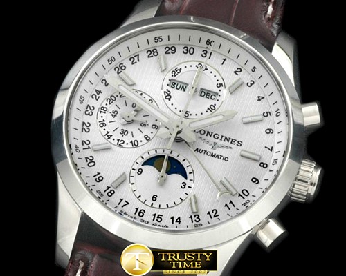 론진 Master Chrono/Calendar SS/LE White Asia 7751 -LON011A