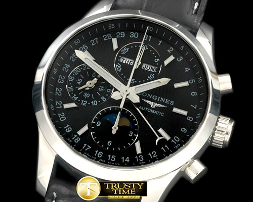 론진 Master Chrono/Calendar SS/LE Black Asia 7751 -LON011B