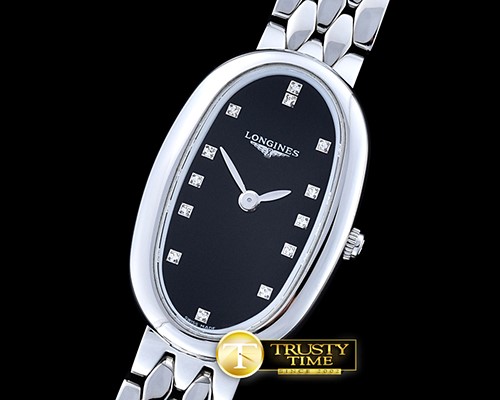 론진 Elegance Ladies SS/SS Black TWF Swiss Qtz -LON013D
