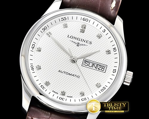 론진 Master Collection DayDate SS/LE LGF White/Diams A2836 -LON017D