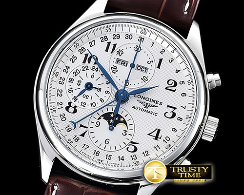 론진 Master Complications Auto SS/LE Wht GSF Asia 7750 -LON021A