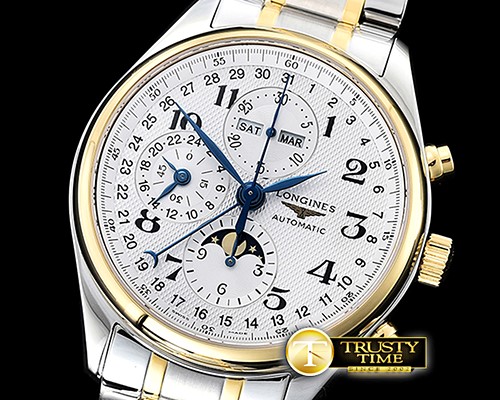 론진 Master Complications Auto YG/SS Wht GSF Asia 7750 -LON021F