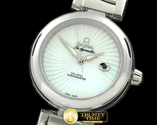 오메가 Deville Ladymatic Mid SS/SS White 2813 21J -OMG0221C