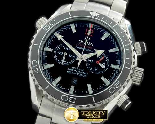 오메가 2011 Planet Ocean Chrono SS/SS Black Jap Qtz -OMG0226B