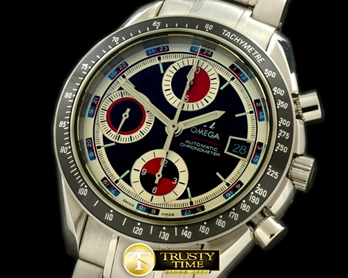 오메가 Speedmaster Date 3210.52.00 SS/SS Blk/Wht/Red A7750 -OMG0242