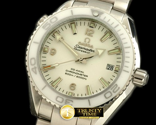 오메가 Planet Ocean Ceramic SS/SS White Asian 2836 -OMG0266A