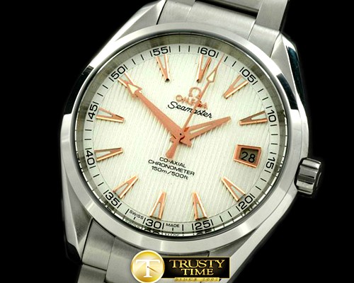오메가 Aqua Terra Auto SS/SS White/RG Swiss 2836 -OMG0277B