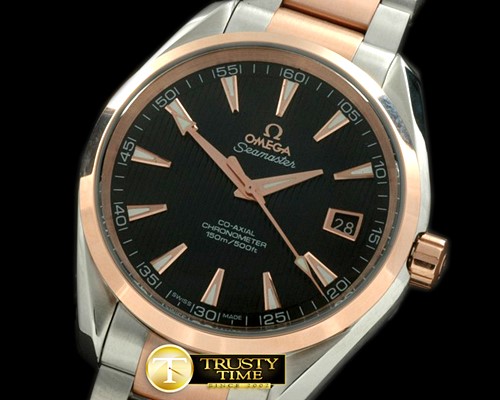 오메가 Aqua Terra Auto SS/RG Black Swiss 2836 -OMG0278B
