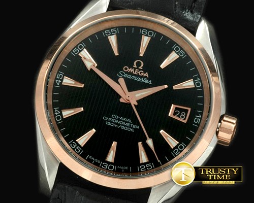 오메가 Aqua Terra Auto SS/RG/LE Black Swiss 2836 -OMG0282A