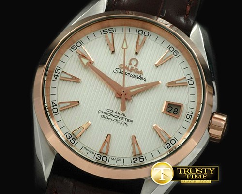 오메가 Aqua Terra Auto SS/RG/LE White Swiss 2836 -OMG0282C