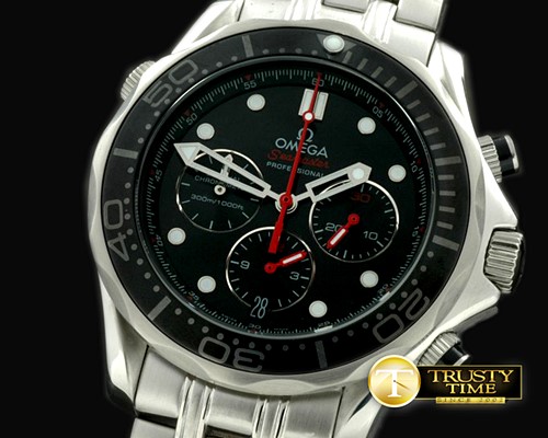 오메가 Diver Pro 300M Chrono SS/SS Black Jap Qtz -OMG0285A