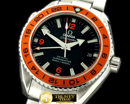 오메가 POcean GMT Ceramic Blk/Org SS/SS Swiss Eta 2836 -OMG0288