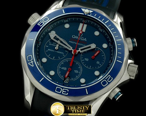 오메가 Diver Pro 300M Chrono SS/RU Blue Jap Qtz -OMG0290D