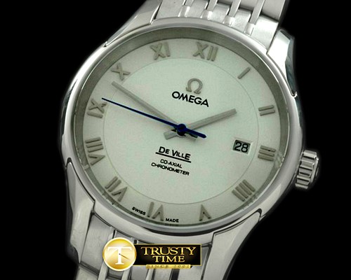 오메가 Deville Co Axial Auto SS/SS White Asian 2824 -OMG0294A