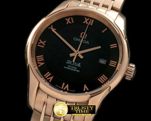 오메가 Deville Co Axial Auto RG/RG Black Asian 2824 -OMG0296C