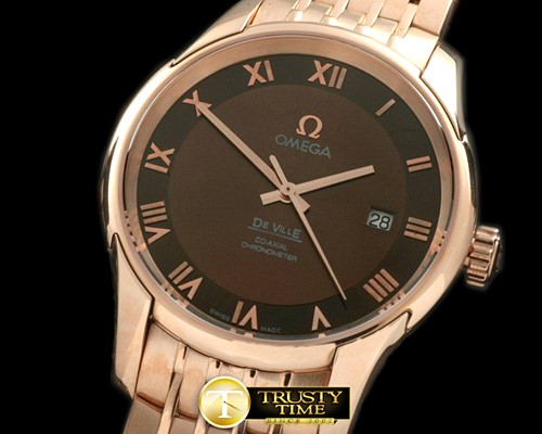 오메가 Deville Co Axial Auto RG/RG Brown Asian 2824 -OMG0296D