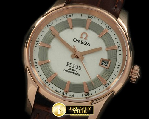 오메가 Deville Co Axial Auto RG/LE White Asian 2824 -OMG0297B
