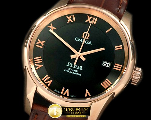 오메가 Deville Co Axial Auto RG/LE Black Asian 2824 -OMG0297C