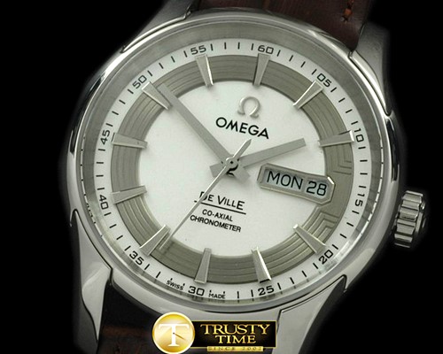 오메가 Deville Co Axial Day/Date SS/LE White Asian 2836 -OMG0298B