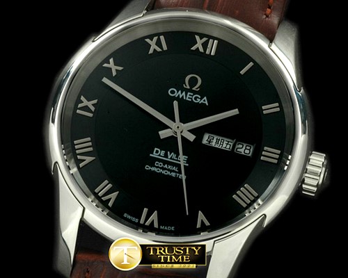 오메가 Deville Co Axial Day/Date SS/LE Black Asian 2836 -OMG0298E