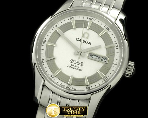 오메가 Deville Co Axial Day/Date SS/SS White Asian 2836 -OMG0302C