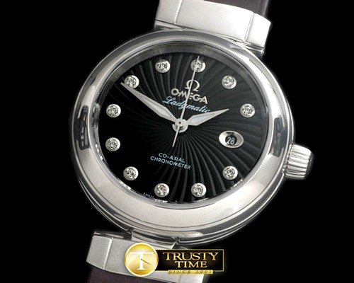 오메가 Deville Ladymatic SS/LE Black J9105 -OMG0346A