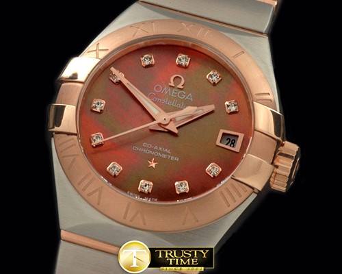 오메가 Double Eagle Ladies Auto SS/RG Brown Diamonds JMiyot -OMG0352B
