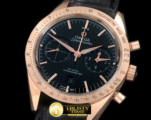 오메가 Speedmaster Moon Watch RG/LE Black Stick A7750 -OMG0357A