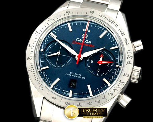 오메가 Speedmaster Moon Watch SS/SS Blue Stick A7750 -OMG0359B