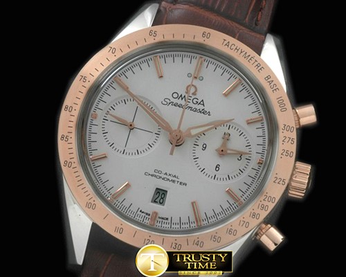 오메가 Speedmaster Moon Watch SS/RG/LE White Stick A7750 -OMG0373A