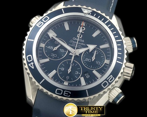 오메가 Planet Ocean 45.5 Chrono SS/RU Blue 7753 -OMG0374B