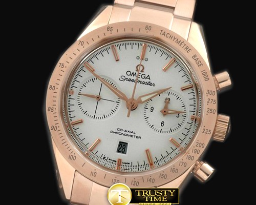 오메가 Speedmaster Moon Watch RG/RG White Stick A7750 -OMG0375A