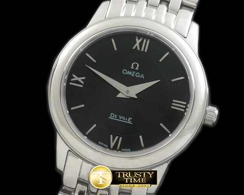 오메가 Deville Prestige SS/SS Black Jap Qtz -OMG0425