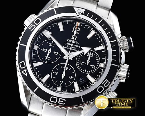 오메가 Planet Ocean Chrono SS/SS Black JHF A7750 -OMG0457A