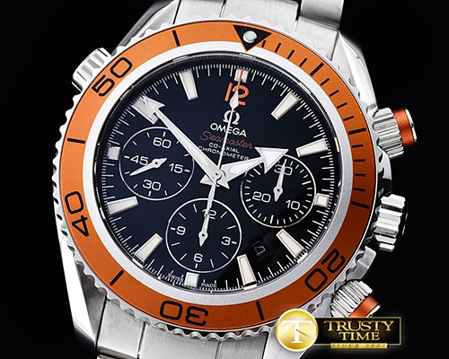 오메가 Planet Ocean Chrono SS/SS Black JHF A7750 -OMG0457C