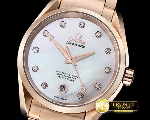 오메가 Aqua Terra 38mm RG/RG White MOP JHF A2836 Mod8501 -OMG0462A