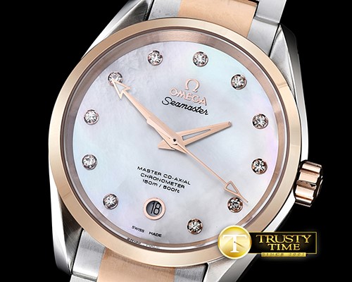 오메가 Aqua Terra 38mm RG/SS Wht MOP JHF A2836 Mod8501 -OMG0462C
