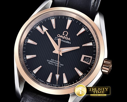 오메가 Aqua Terra 38mm RG/SS/LE Black A2836 Mod8500 JHF -OMG0464F