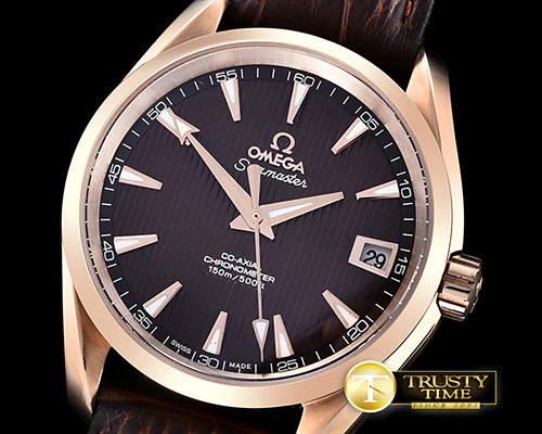 오메가 Aqua Terra 38mm RG/LE Brown A2836 Mod8500 JHF -OMG0464G