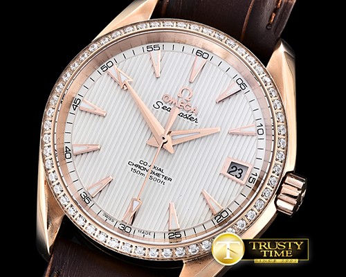 오메가 Aqua Terra 38mm RG/LE White Diam A2836 Mod8500 JHF -OMG0464H