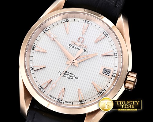 오메가 Aqua Terra 38mm RG/LE3 White A2836 Mod8500 JHF -OMG0464N